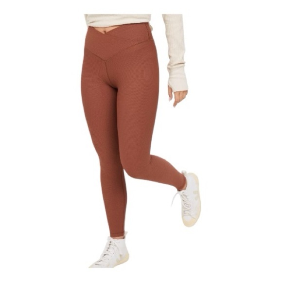 aerie Pants - Aerie Offline Real Me 7/8 Waffle Knit High Waisted Crossover Leggings NWT S Rust